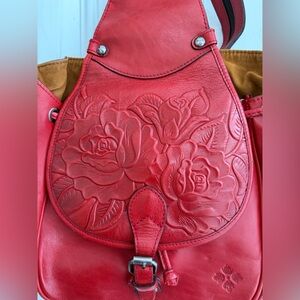Patricia Nash Red Leather Sling Bag